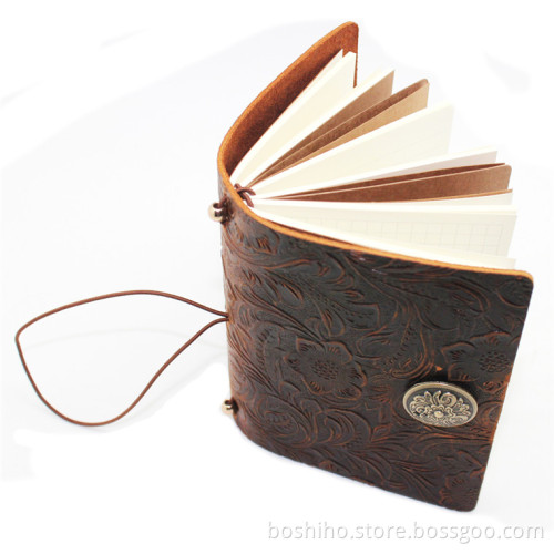 Boshiho Antique Brown Leather Notebook Journal Diary (Handmade)